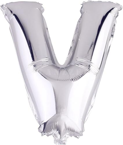 Glanzzeit Globos de papel aluminio plateado de 16 pulgadas, letras de la A a la Z, números del 0 al 9 para decoración de graduación, boda, fiesta de