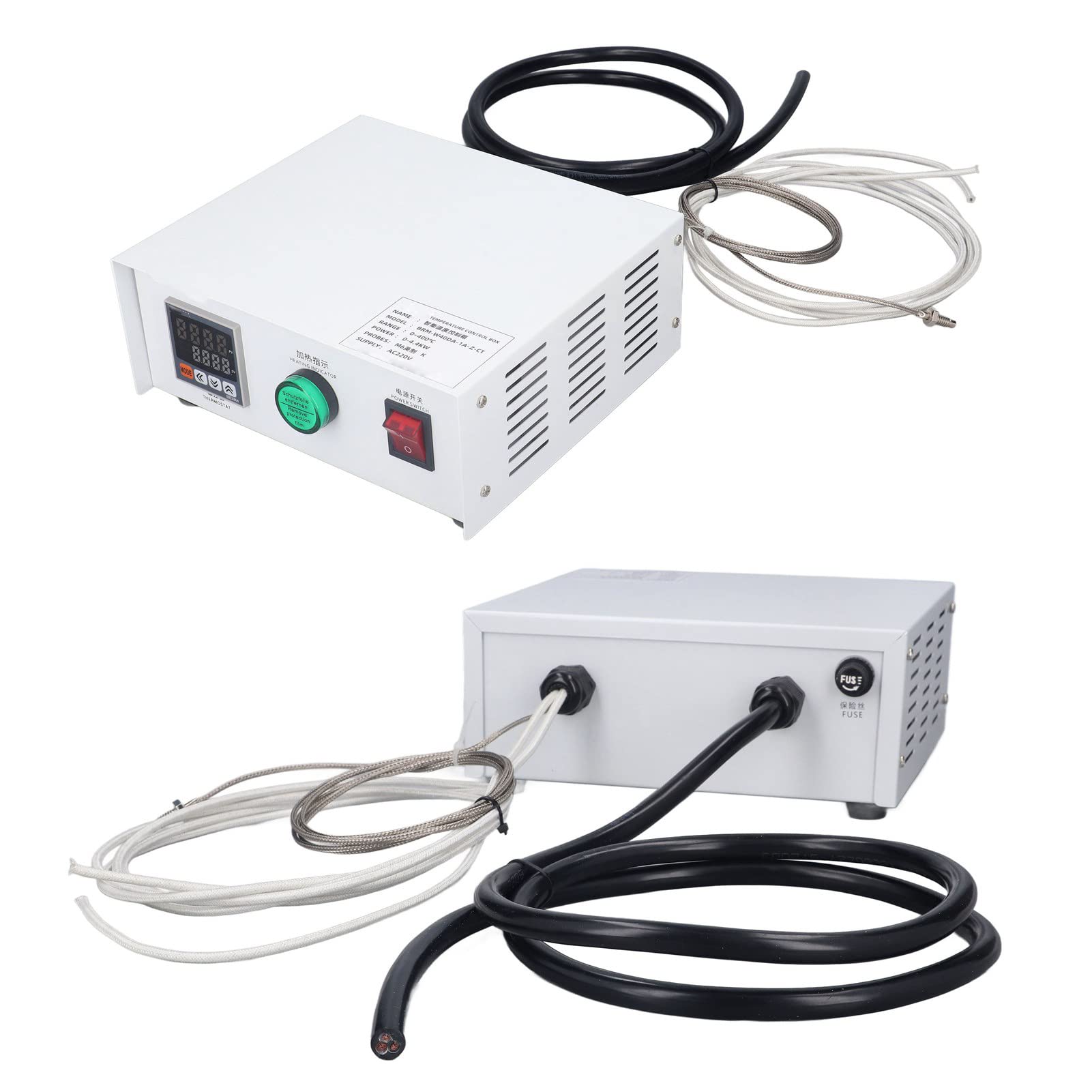 Controlador de Temperatura PID, Termostato de Pantalla Digital con Sonda de Alta Precisión M6, AC220V 0-400°C para Horno IR, Máquina de Curado UV, Maquinaria de Plástico (2m)