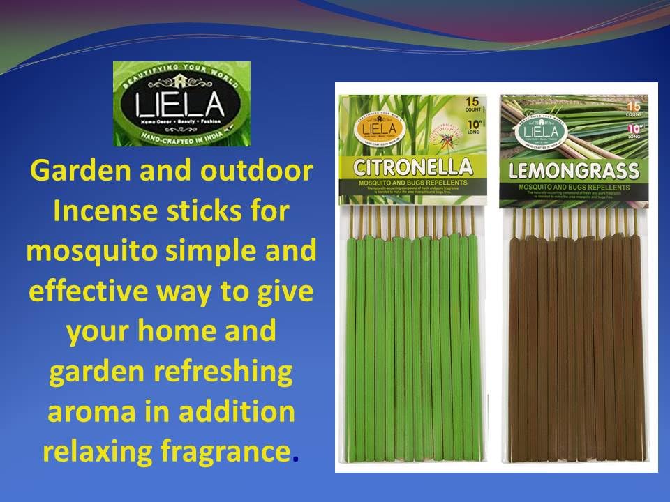 Image of LIELA -Mosquito Repellent Garden and Outdoor Incense Sticks 50 Sticks 10 inch Long in Natural Fragrance Citronella & Lemon Grass -Set of 2. Machar Bhagau, 6 Hour Burning time for Peaceful Sleep
