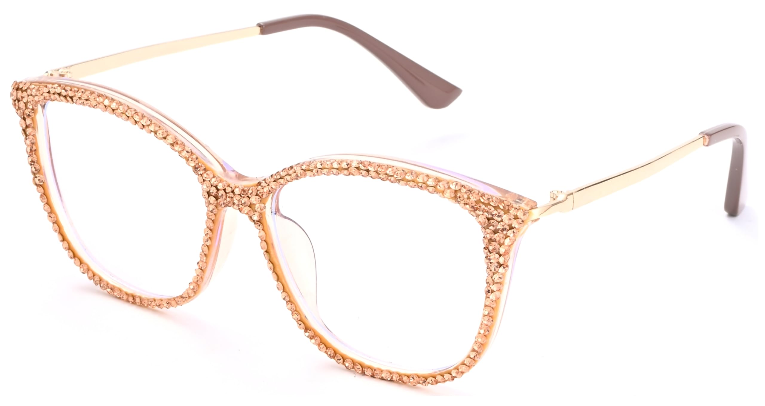 ICARA Cat Eye Crystal Rhinestone Reading Glasses Sparkling Eyewear Female Trendy Diamond Blue Light Blocking Reader