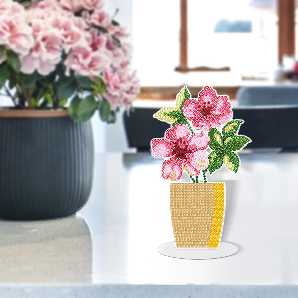 Kit Diamond Painting Vaso Di Fiori - Pittura Con Diamanti Fai Da Te, Decorazione Da Tavolo Con Strass | Regalo Creativo - Foto 10