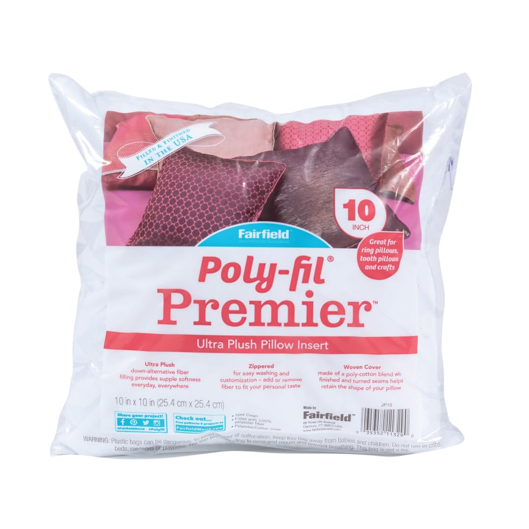Fairfield Poly-Fil Premier Mini Accent Pillow Insert, 1 Count (Pack of 1), White