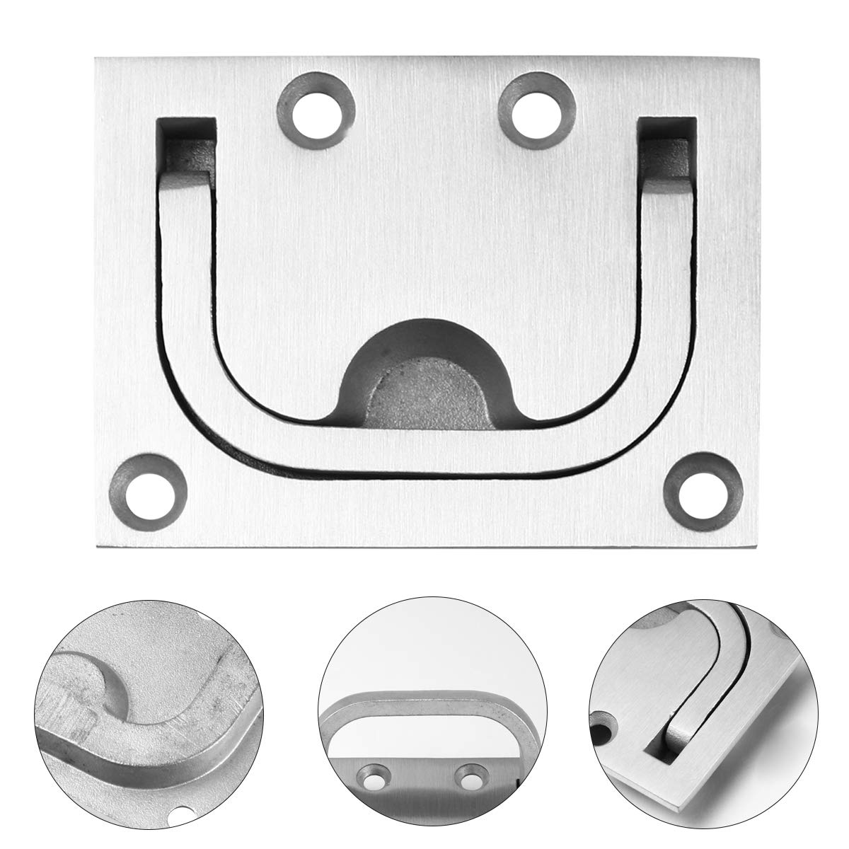 Anneaux de traction inox pour trappe de bateau avec vis x2 - 8
