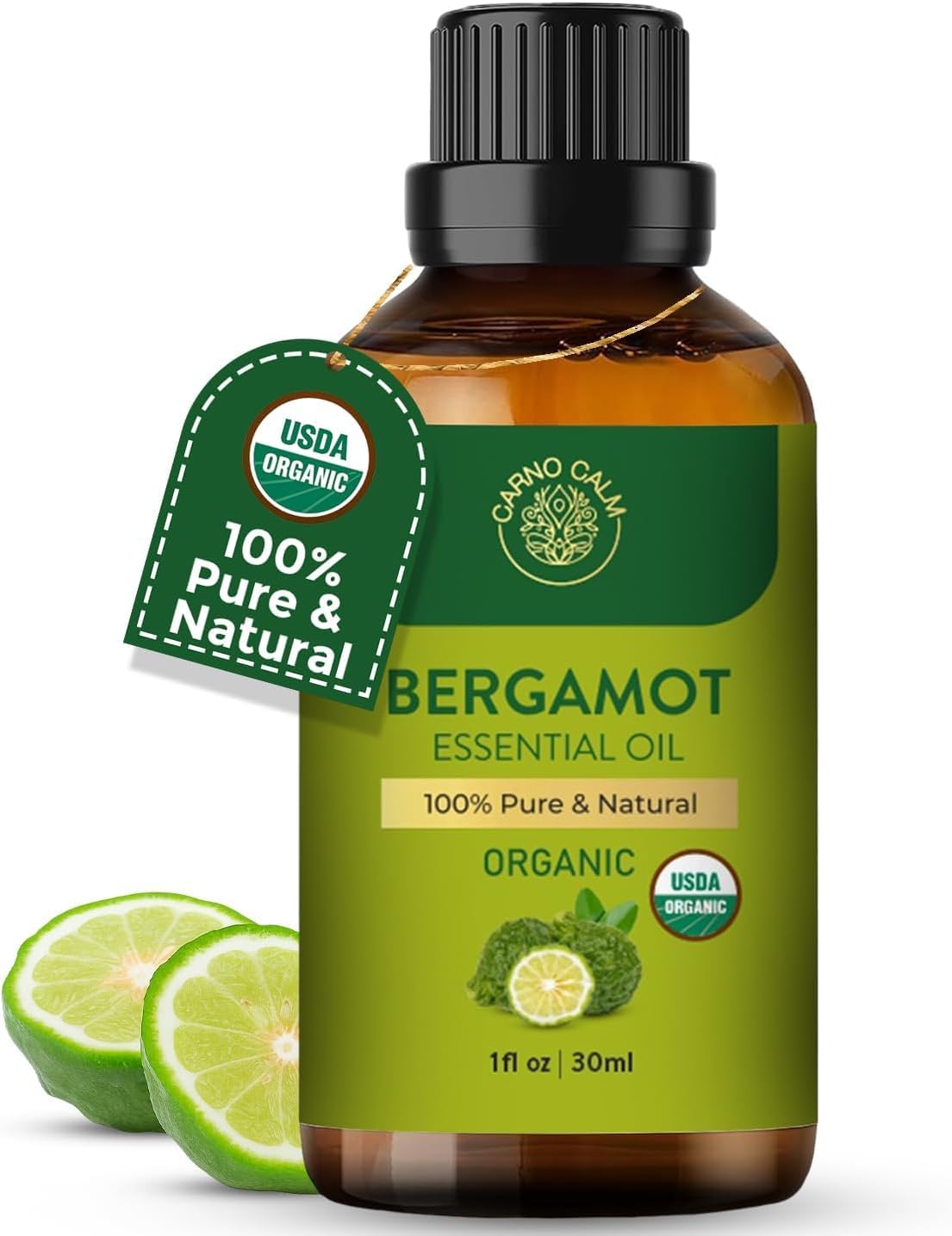 Bergamot Essential Oil 30mL – 100% Pure Natural Bergamot Oil for Aromatherapy, Diffuser, Massage, Relaxation, Home Fragrance | 1fl oz