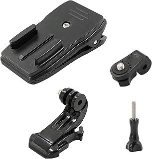 Zaino Supporto 360 Gradi Rotazione Regolabile Angolo Zaino Morsetto - Per GoPro Hero 9, 8, 7, Insta360, DJI Osmo Action e altre videocamere d'azione, 1 set