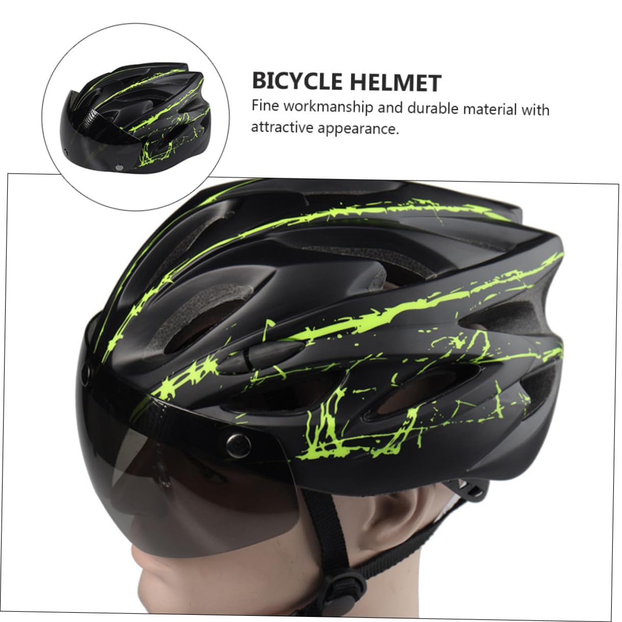 Casco da Bici con Occhiali Magnetici Staccabili, Leggero e Traspirante in Schiuma Protettiva e Pc, Design Sicuro e Adatto per Ciclismo Urbano e Outdoor