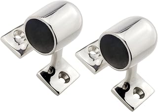 1/2Pack 316 Stainless Steel Boat Hand Rail Fitting 25mm 1inch End Stanchion Support, 90 Degree Marine Grade Stainless Steel Boat Hand Rail Fitting After Stanchion