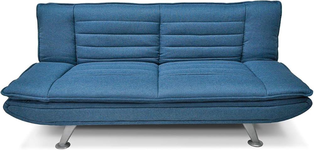 Samira divano 3 posti divano letto clic clac in tessuto blu marino