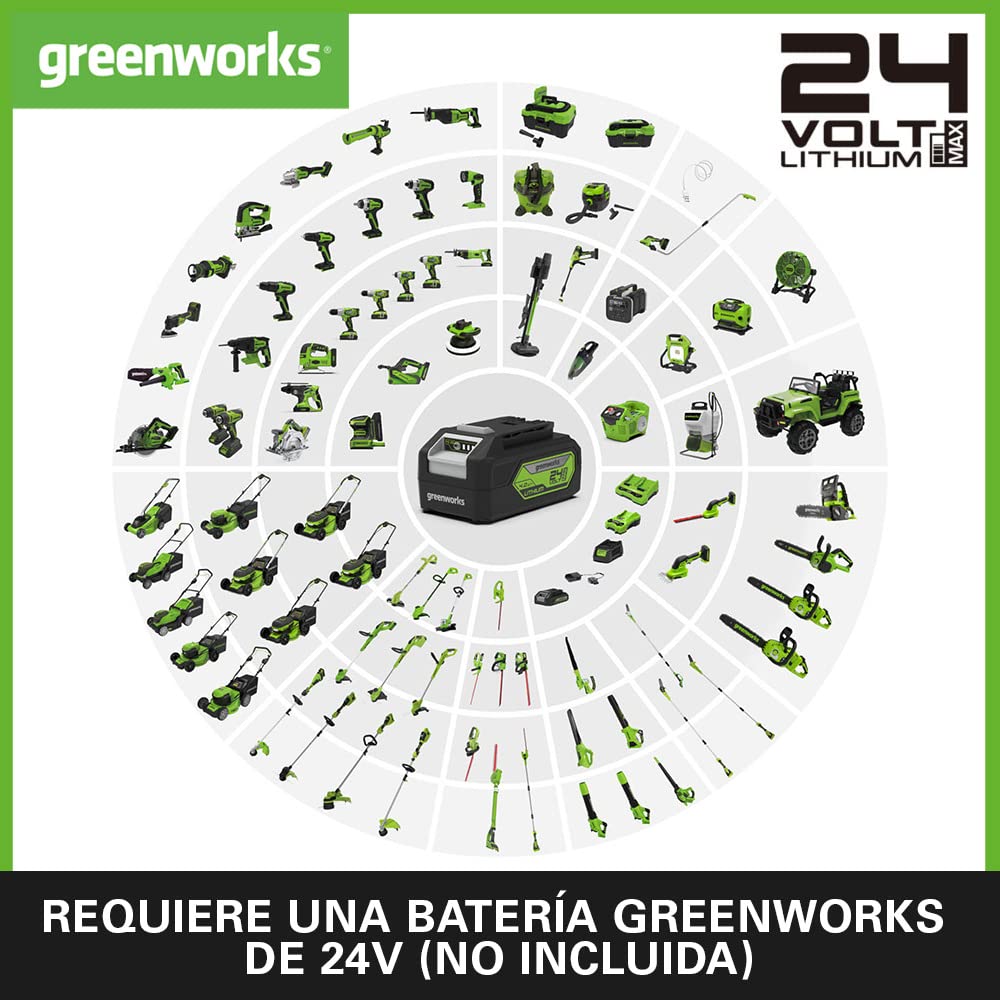 Greenworks G24PW Hidrolimpiadora de Mano Inalámbrica, 24Bar, 180L/h, Botella de Detergente de 300W y Manguera de Sifón de 6 m, SIN Batería o Cargador de 24V, Garantía de 3 Años