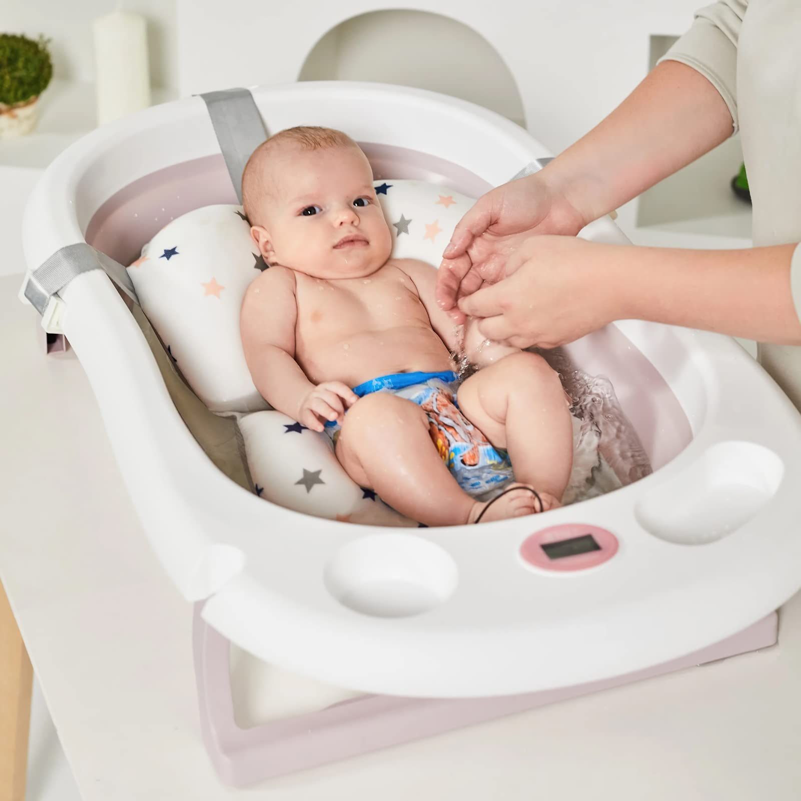 Coussin de Bain Bebe Transat Pour Baignoire pour bébé Siege Matelas Reducteur Baby Réducteur Siège Hamac Baignoires Adaptateur Oreiller