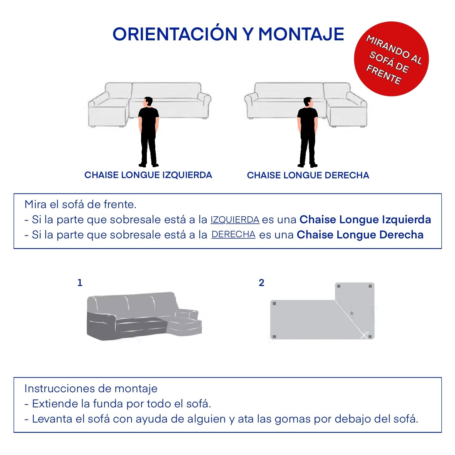 GFD Textiles - Funda Sofá Chaise Longue Elástica - Funda Protectora en Forma de L - Cubre Sofá Ajustable Lavable para Salón con Brazo Izquierdo - Renueva & Protege - Color Beige