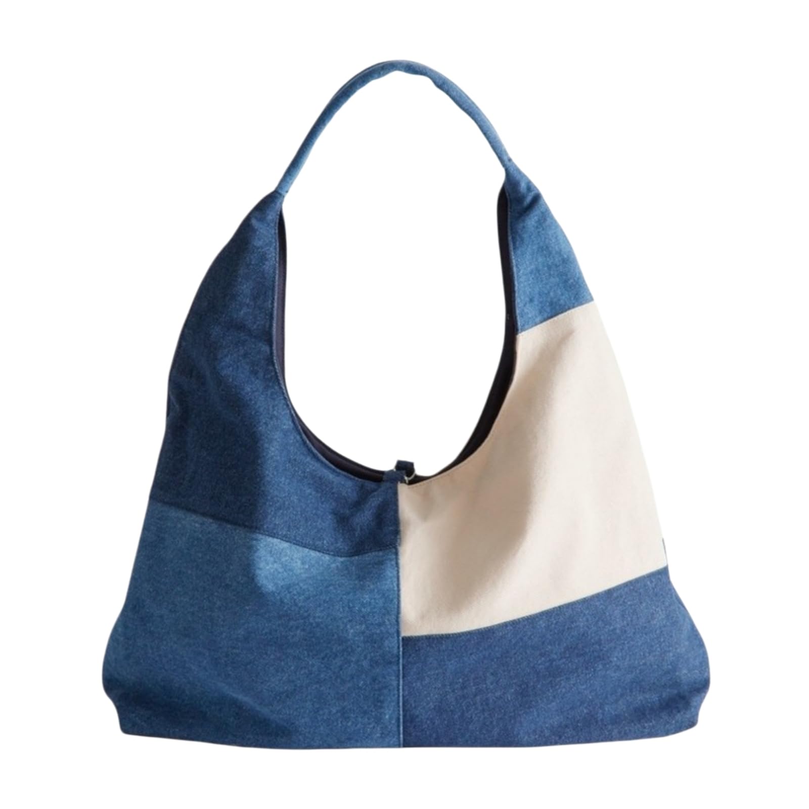 Borsa a Tracolla Patchwork Design Donne Spalla Moda Denim Borse Femminili Grande capacità Jeans Grandi Totes-blue-45x25x10cm