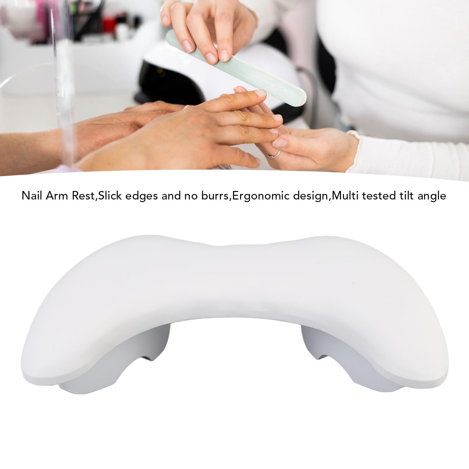 Repose-Main pour Manucure en Cuir PU, Accoudoir Détachable, Oreiller à Main en Forme de U avec Hauteur de Support pour Ongles, Confort et Précision pour la Technique des Ongles