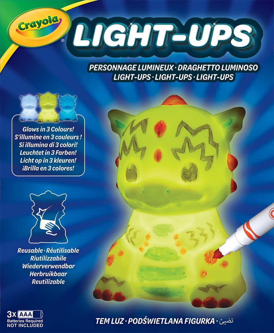 CRAYOLA Light Ups: Dragon | Washable Dragon Night Light | Colour, Wash, Repeat! | Batteries Not Included | For Ages 3+