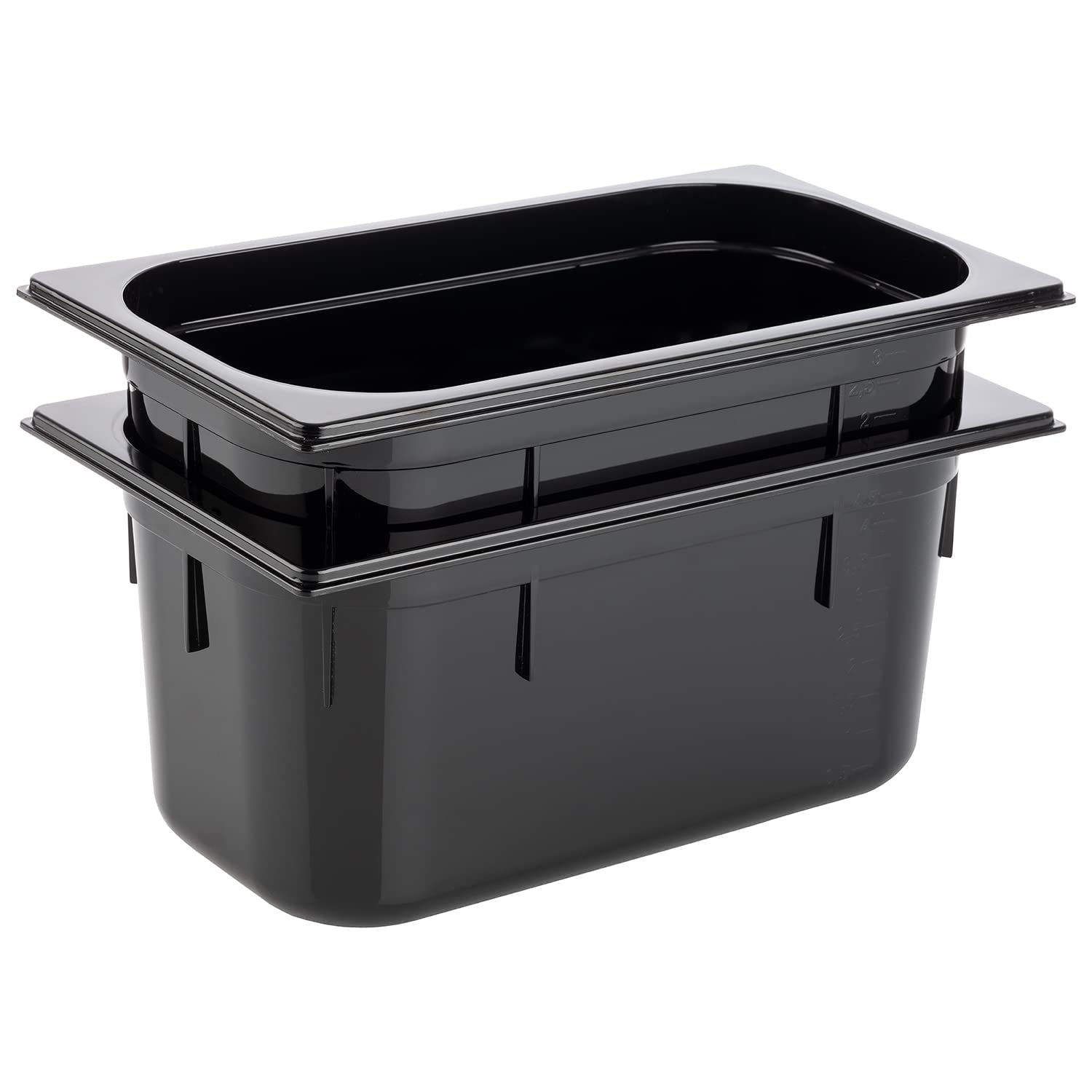 APS 82070 GN 1/3 Contenitore Gastronorm, in policarbonato, dimensioni 325 x 176 mm/altezza 150 mm/volume 5,3 litri, nero