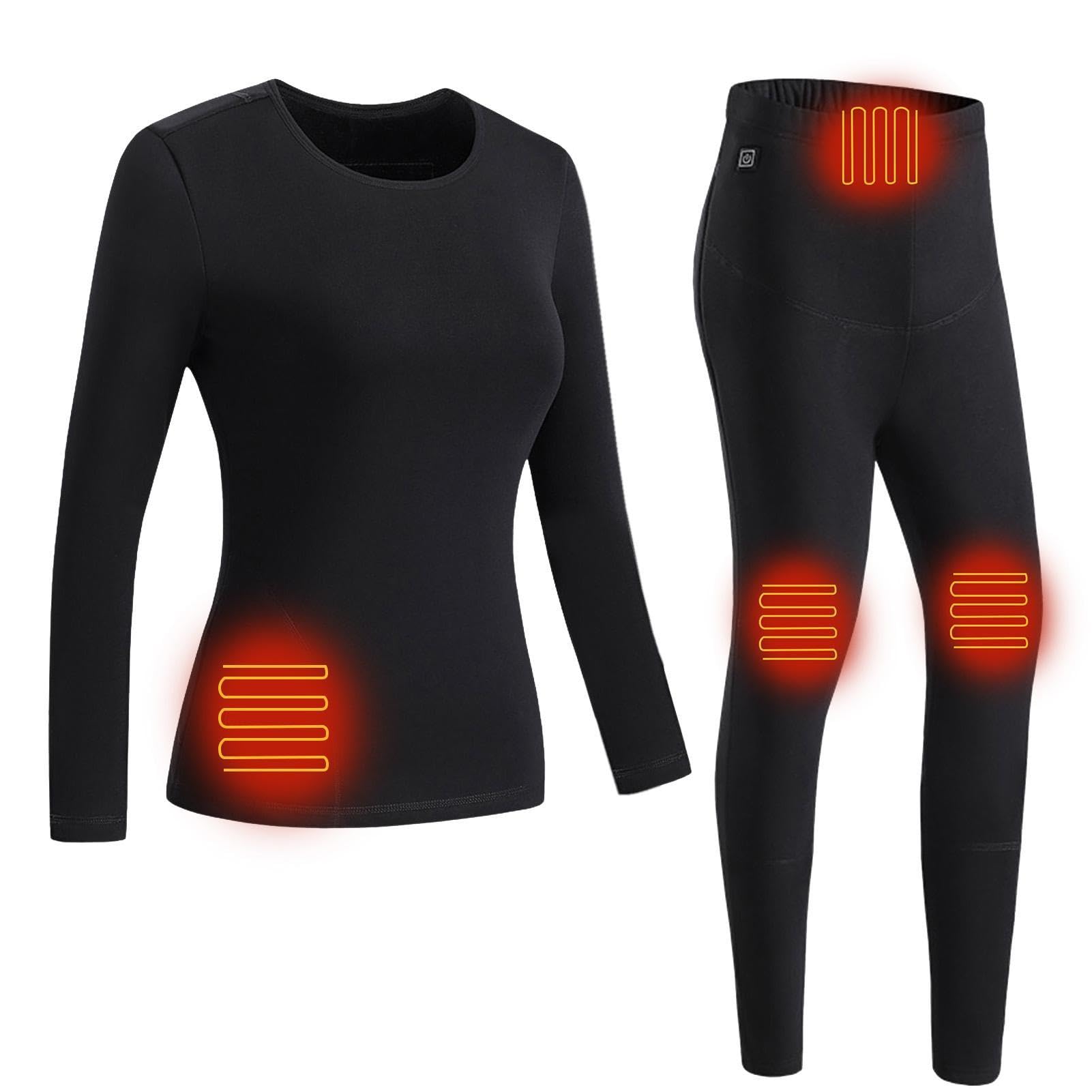 Bielizna termoaktywna dla m??czyzn - Elektryczny polar z 3 ustawieniami | Podgrzewana podstawowa Kombinezony - Zestaw termosów Top & Long Johns zimow? pogod? ?wie?ym powietrzu