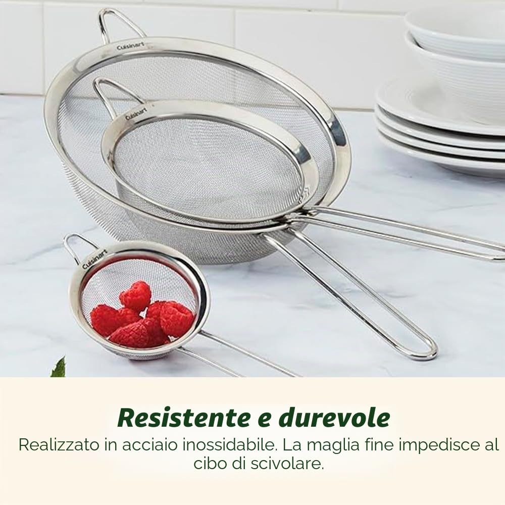 Cuisinart Set di 3 colini a Maglia fine in Acciaio Inox