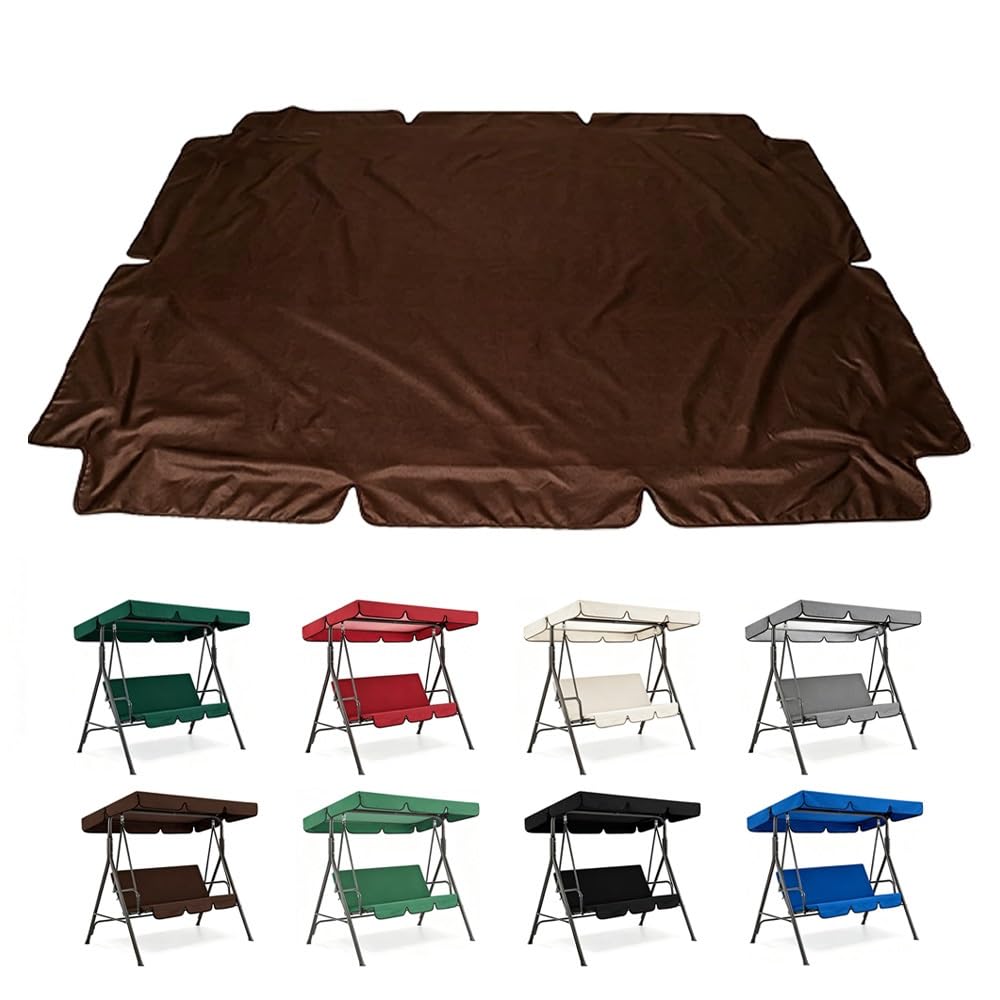 Balançoire imperméable couverture auvent de remplacement de porche 2 places Oxford 164x114cm