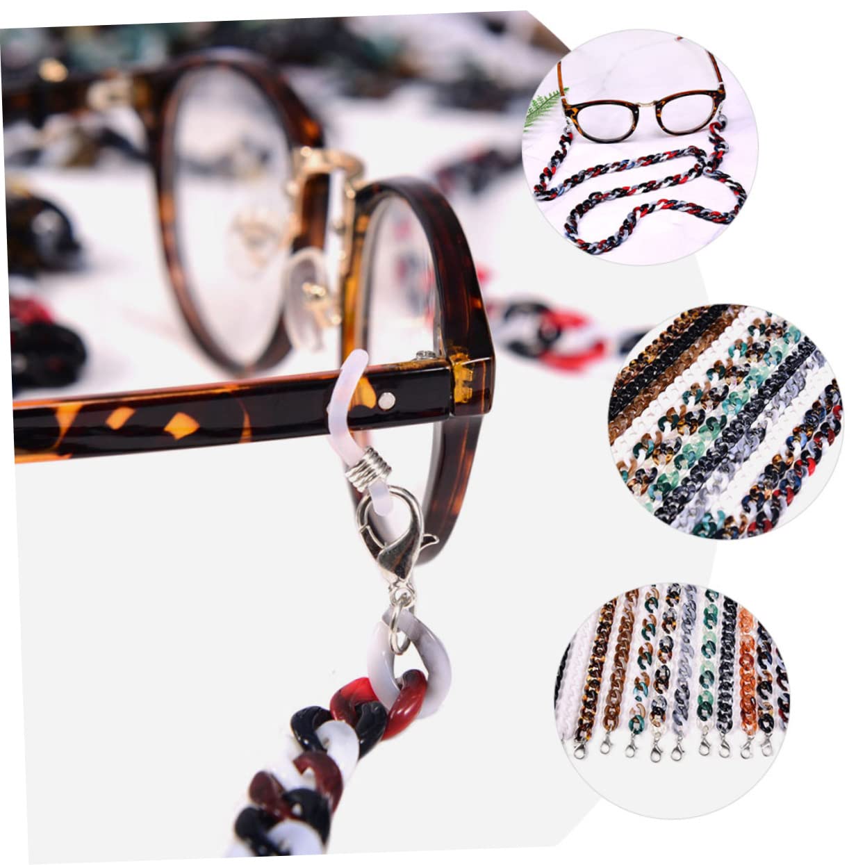 BESTYASH Cadena De Gafas Cordón De Anteojos Ligero Porta Gafas Con Cuentas Lentes Cadenas Titular De Los Anteojos Gafas De Sol Múltiple Gafas Ligeras Hombres Titulares Acrílico