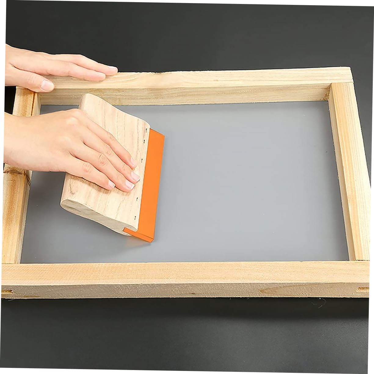 HOMSFOU 2Pcs Squeegee Wooden Ink Scraper for Water and Oil Based Inks Angle Printing Scraper Durable Supplies