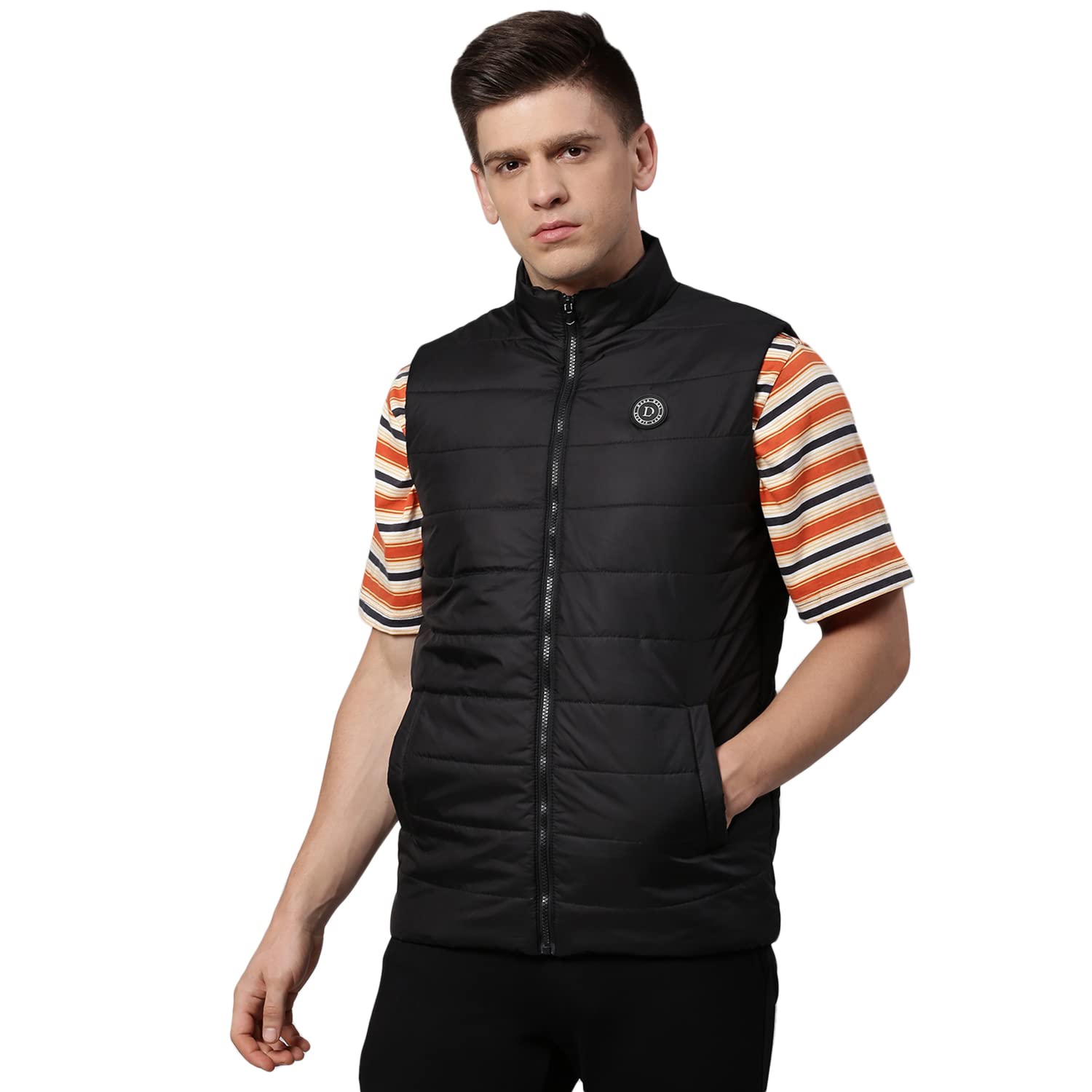 dennis lingo Polyester Regular Fit Long Sleeves Men's Solid Puffer Jacket with 2 Pockets - Lightweight Casual Winterwear for Men-picture-26