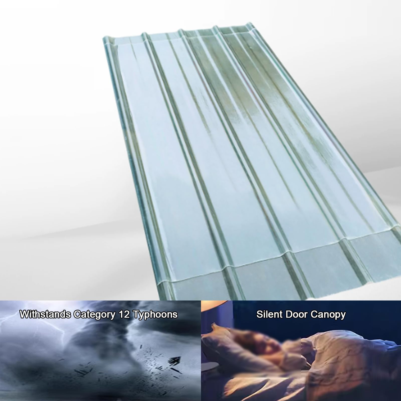 Panel para Tejado Perfilados Transparentes,Paneles de Tejado Corrugadas Aislamiento a Prueba de Lluvia,Paneles de Fibra de Vidrio de 1.5mm,para Cocheras,Garajes,Cobertizos (0.9x1m,14 pcs)