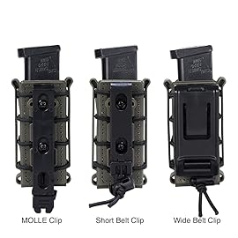 IDOGEAR Mag Pouch Pistol Magazine Pouches 9mm Softshell Adjustable Universal Mag Carrier .40 S&W .45 ACP with Belt&MOLLE Clips (Ranger Green)