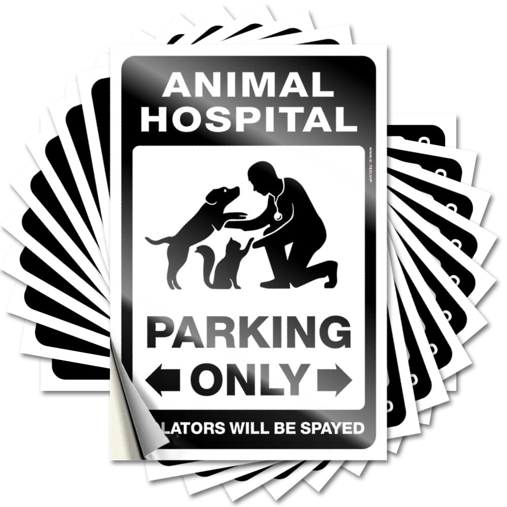 Tattoo Friends Easy Apply | Animal Hospital Parking Only Positive Bumper Peel and Stick(6X9CM)