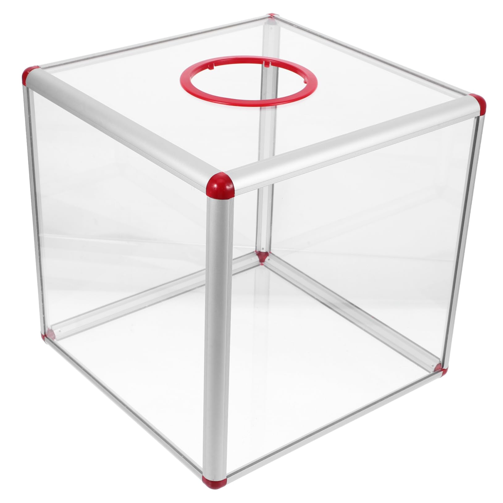 Alipis Urne Transparente en Acrylique avec Fente pour Conteneur de Stockage D'argenté, Facile à Assembler, pour Mariages et Fêtes d'anniversaire