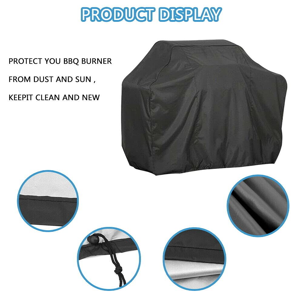 Copertura per Barbecue Extra Large e Resistente, Impermeabile, per Esterni, da Giardino, XXL 190x71x117 cm, Nera