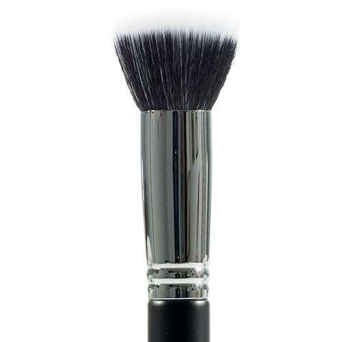 Miniatura 4 de Beauty Junkees Stippling Brush - Brocha para base de maquillaje, cepillo de mezcla de fibra sintética de doble fibra para base líquida, rubor crema,