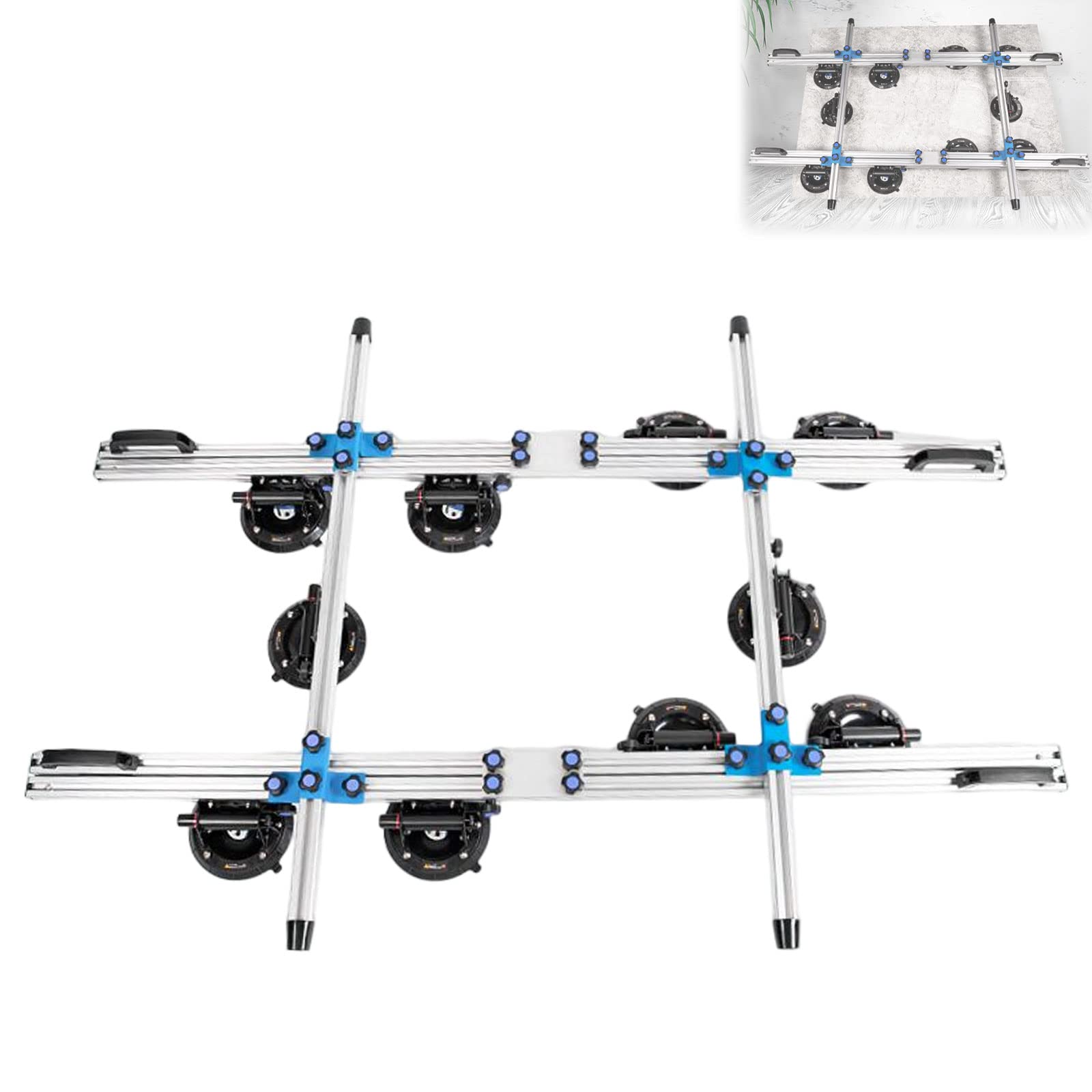 YEFA Large Format Tile Slabs Carrying System | 1.9m-3.5m Carrying Tool with 10 Rubber Vac…