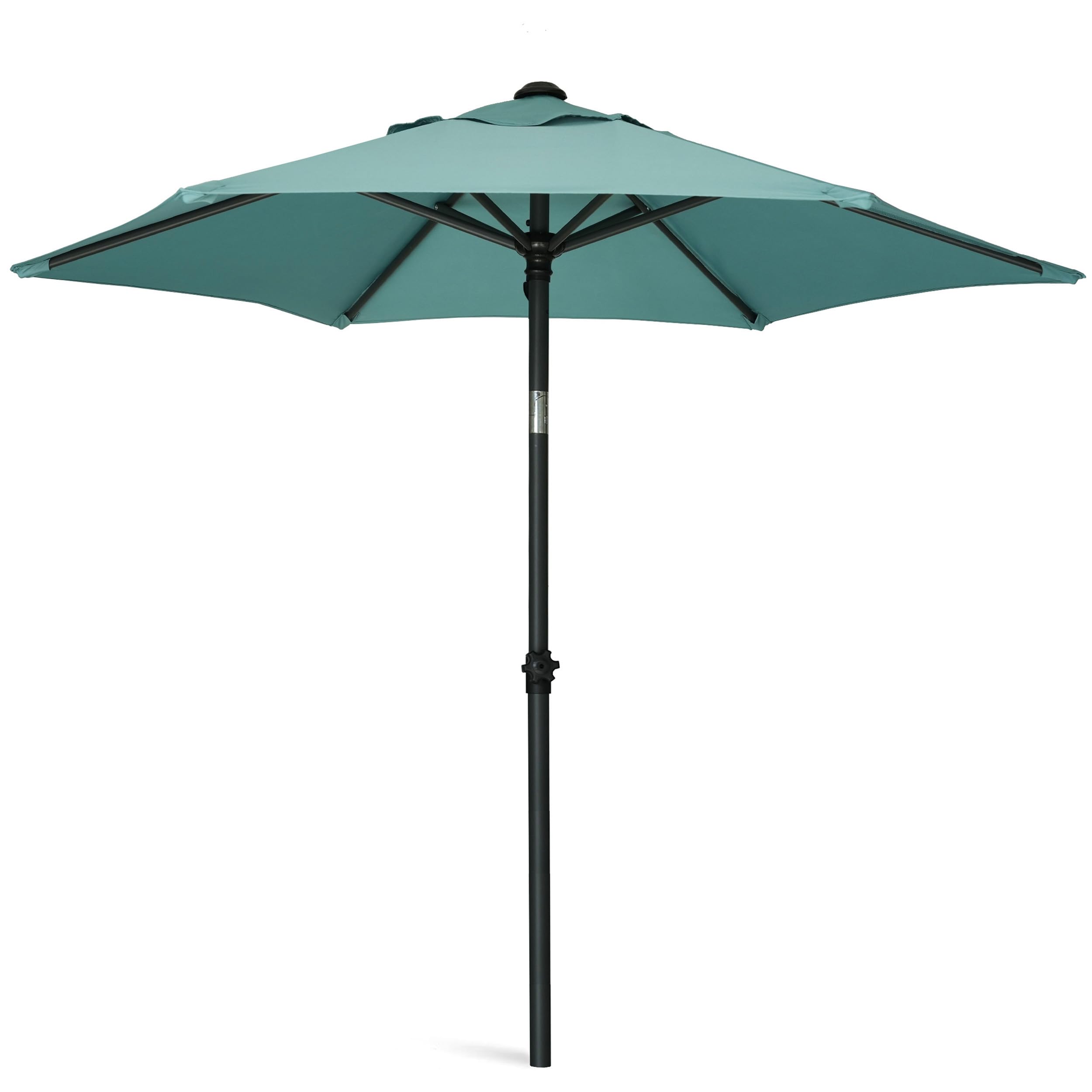 AMMSUN 6ft Patio Umbrella Outdoor Table Umbrellas with Push Button Tilt, UPF50+ Premium Steel Pole and Ribs for Deck, Lawn, Garden, Backyard & Pool (Aqua Green)