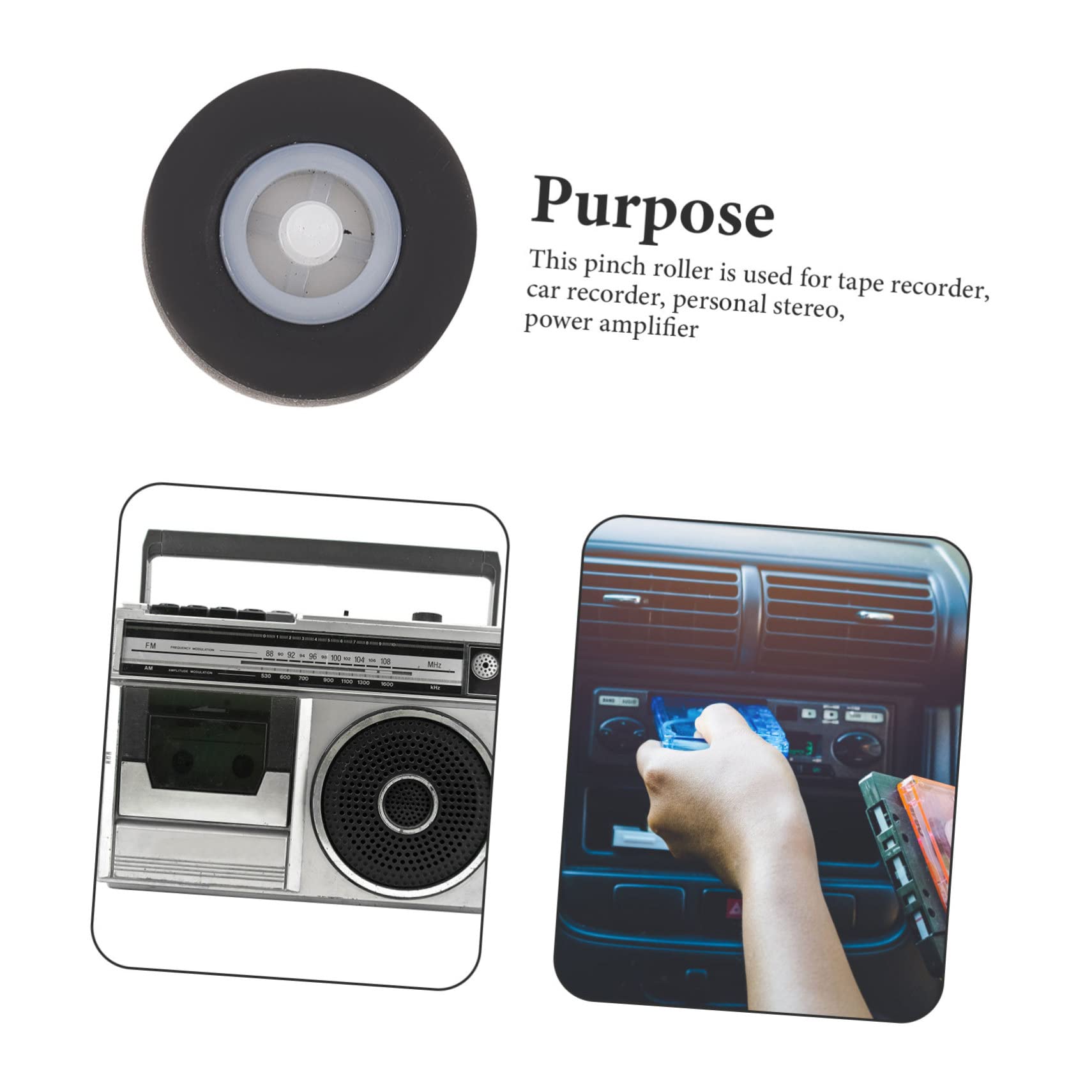 GAROZATION 4sets Pinch Wheel for Cassette Player Audio Parts for Radio Tape Recorder Easy Install 3pcs*4