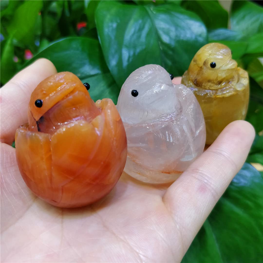 Amazon.co.jp: 1PC 自然火水晶彫刻小さなかわいい雛の装飾品手作り鶏の