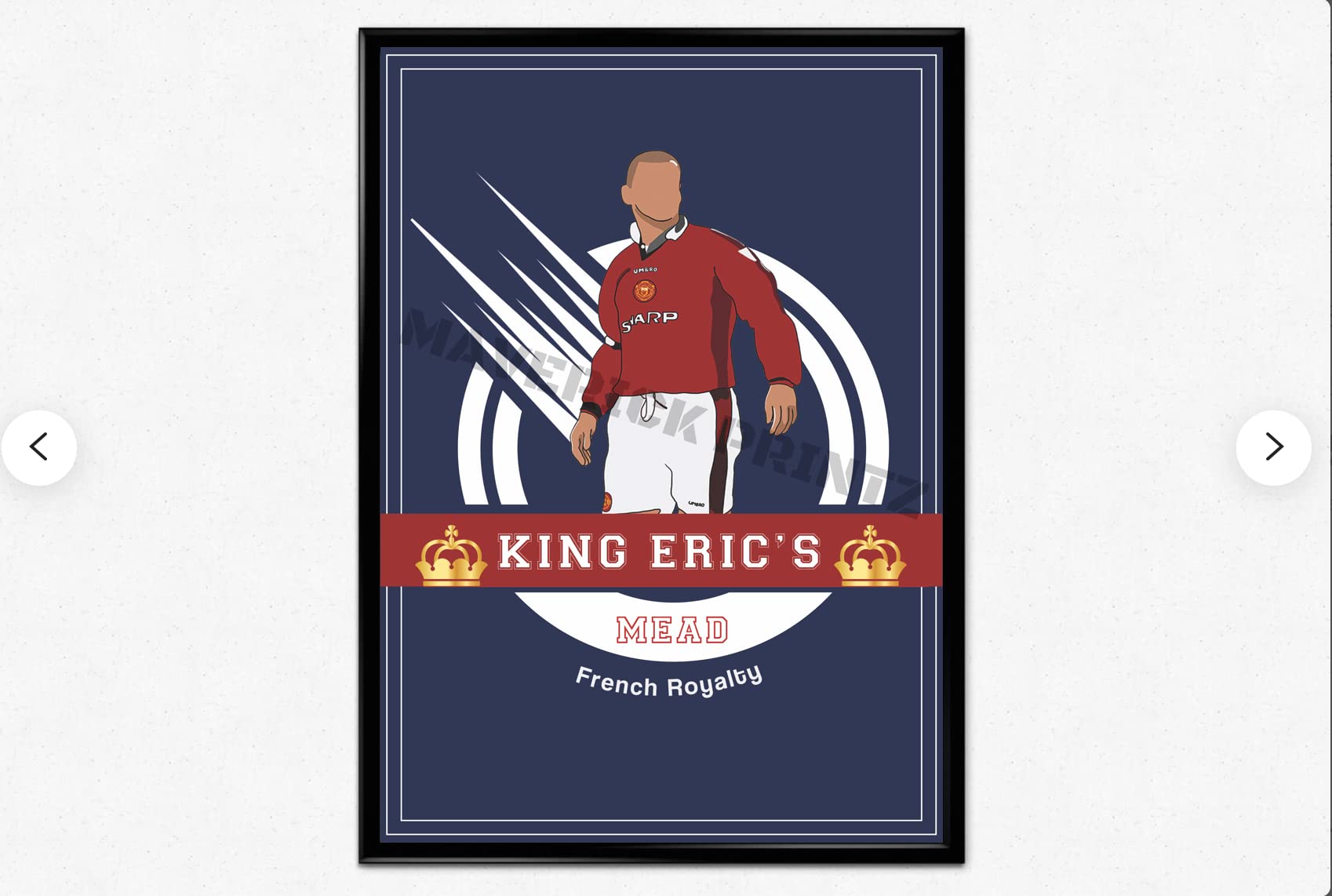 Eric Cantona Manchester United A4 football art print - perfect for football fan, husband, son, father ideal for home bar, man cave or office