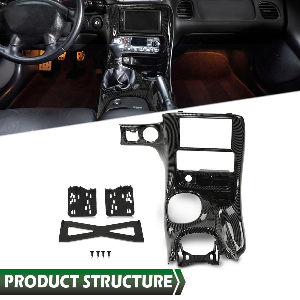LQI Double Din Dash Installation Kit For 1997-2004 Chevy Corvette C5 - Black, Fits OE Part 10407815 - View #9