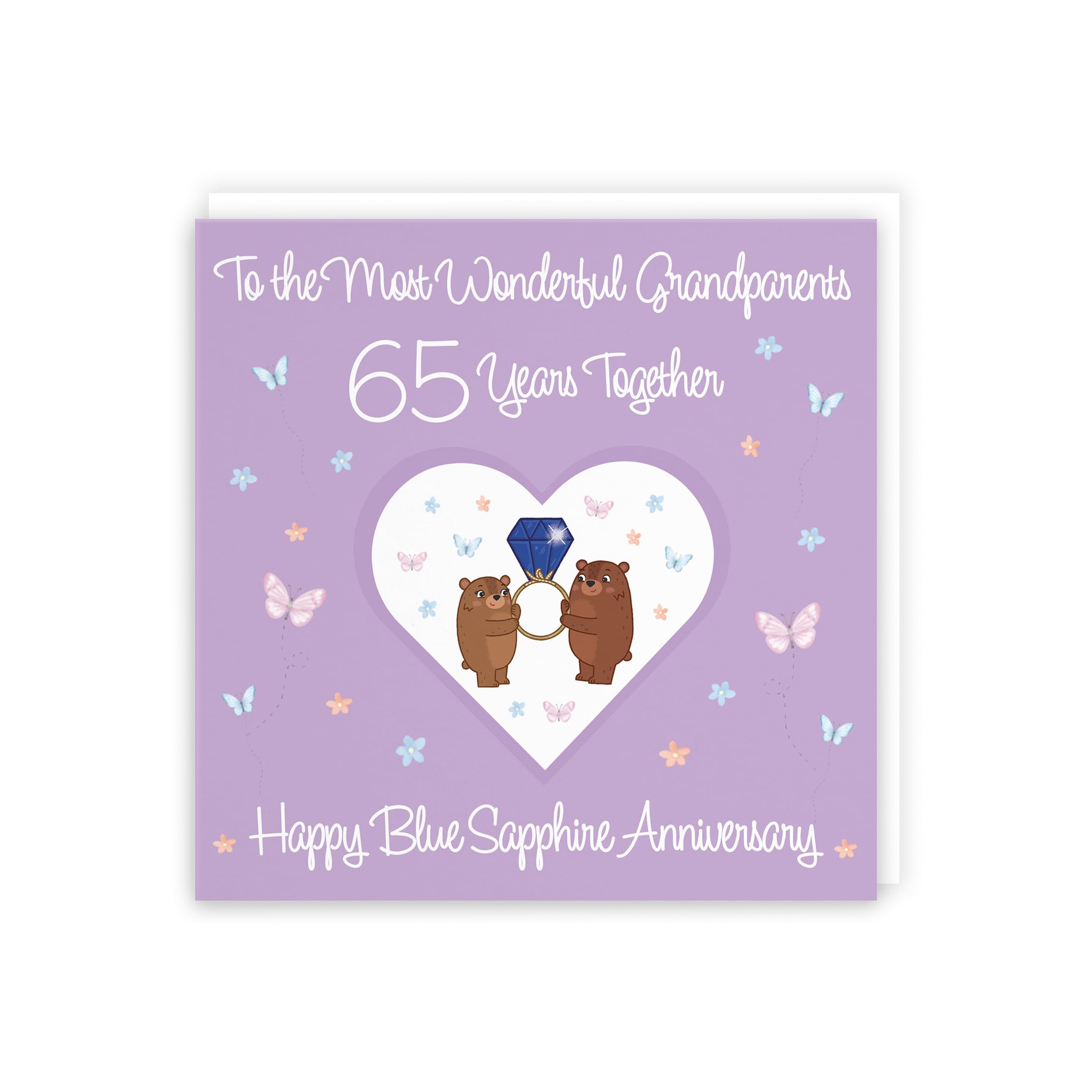 Hunts England, Grandparents 65th Anniversary Card, 65 Years, Blue Sapphire Anniversary, Romantic Meadows, Fun Card - Image 3
