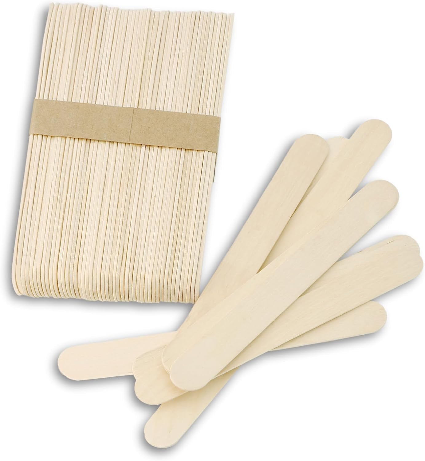 200 pcs Wood Craft Sticks, Multi-Purpose Popsicle Sticks, Garden Label Wooden Popsicle Ice Cream Sticks for Crafts, ICES, Ice Cream, Wax, Waxing, Tongue Depressor Wood Sticks (17mm)