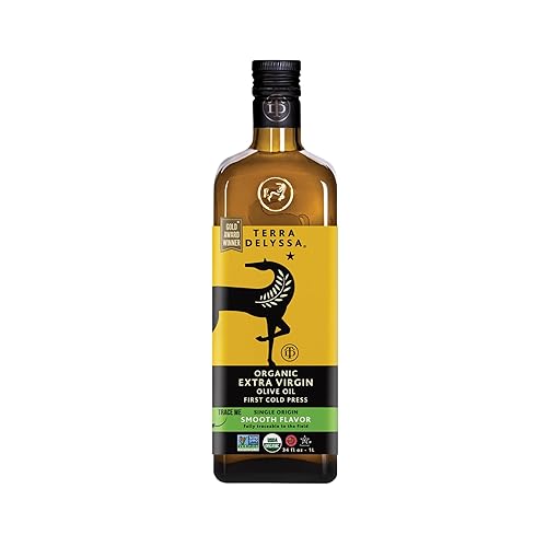 Terra Delyssa First - Aceite de oliva virgen orgánico prensado en frĂo de origen Ăşnico botella de vidrio oscuro de 1 L 34 onzas lĂquidas - 1 paquete Terra Delyssa First - Aceite de oliva virgen orgánico prensado en frĂo de origen Ăşnico botella de vidrio oscuro de 1 L 34 onzas lĂquidas - 1 paquete