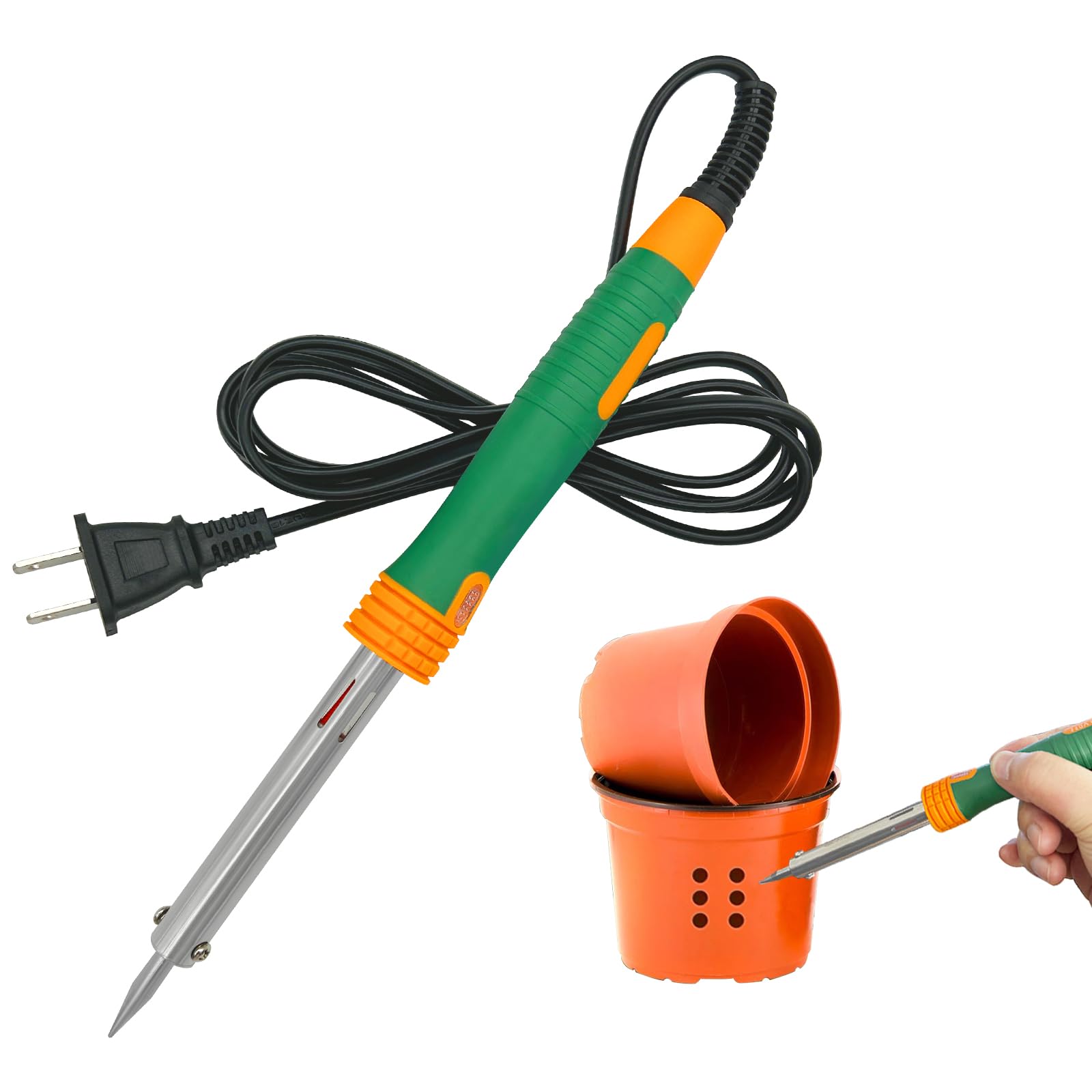 Macetas de plástico para plantas, perforadoras pequeñas para uso doméstico, perforación de macetas, añade agujeros de drenaje a la maceta, soldador, herramientas de plantación para plantas de jardín