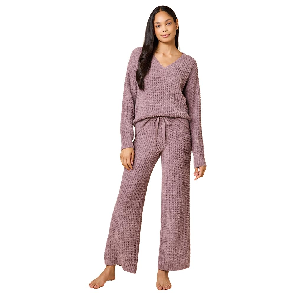 Softies Waffle Marshmallow V-Neck Lounge Set for Women
