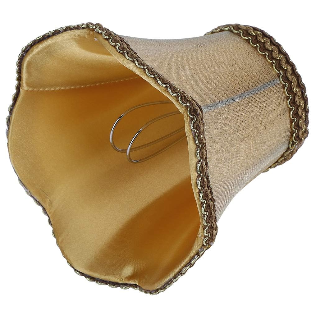 Paralume Tessuto Piccolo, Set di 6 Paralume per lampada in Tessuto di Fatto a Mano con Clip su Onde Inferiori per Lampadari Lampadario Lampada a Muro Luce da Tavolo,5.1x4.7x3.1 Pollici
