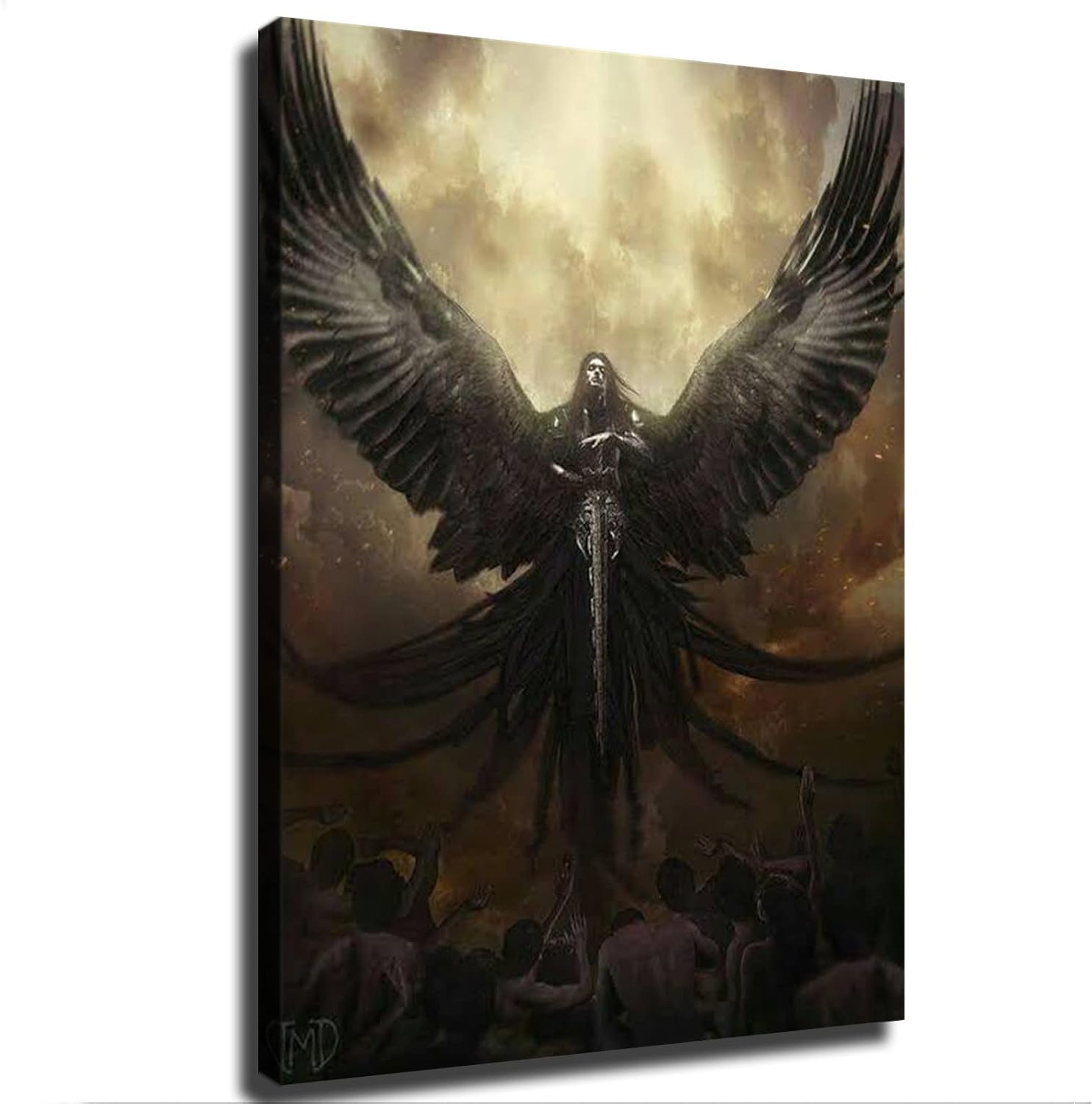 Vintage Mural Angel Death Angel Lucifer Poster Canvas Wall