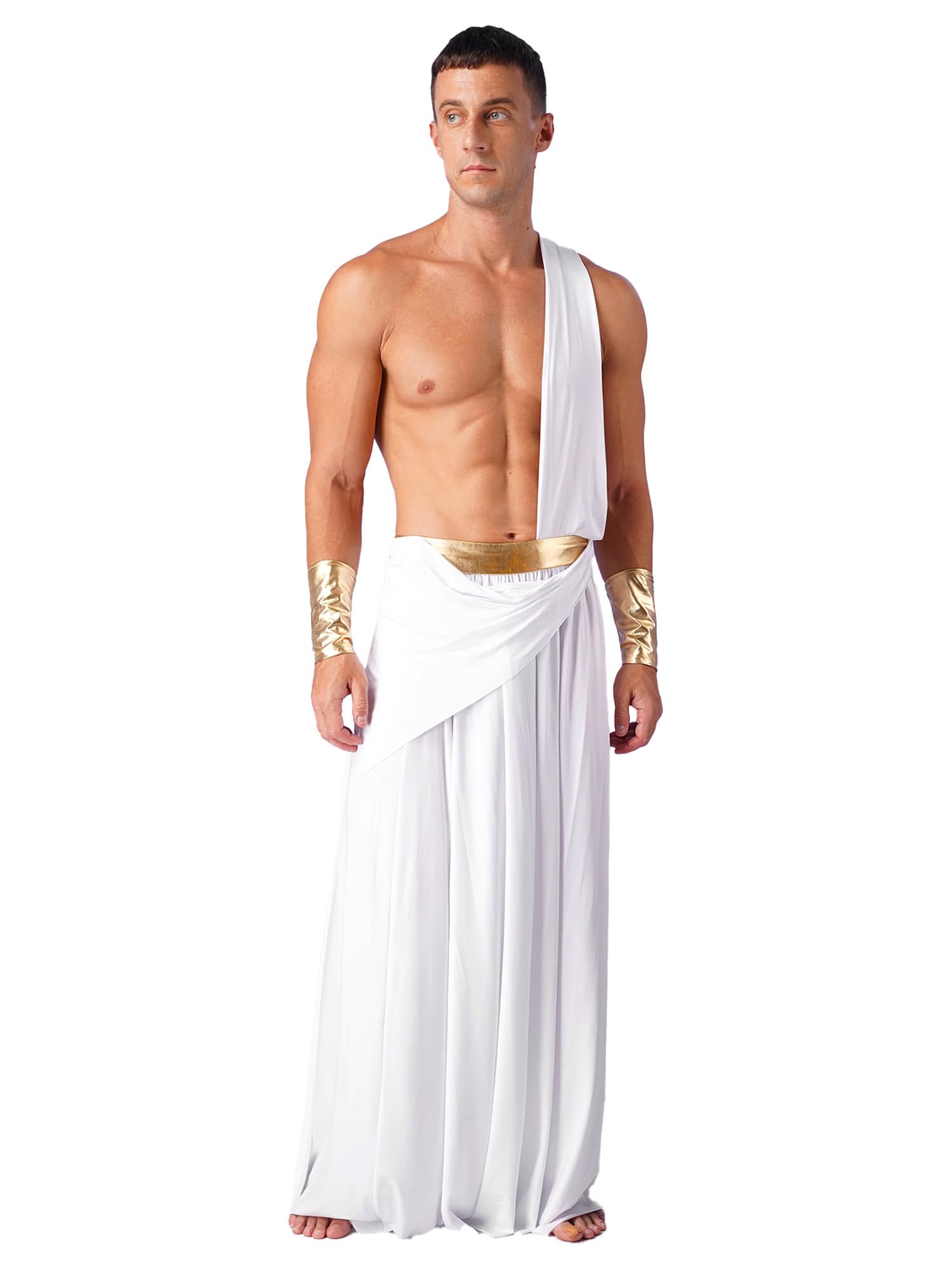 dPois Disfraz De Emperador Romano Hombre Disfraz De Dios Griego Toga Disfraz Un Hombro Disfraz Para Fiesrta Halloween Cosplay Canaval