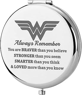 KEYCHIN Heroine Pocket Mirror Diana Fans Gift You are Braver Stronger Smarter Than You Think Heroine Compact Mirror for Women Girls (Heroine Mirror)