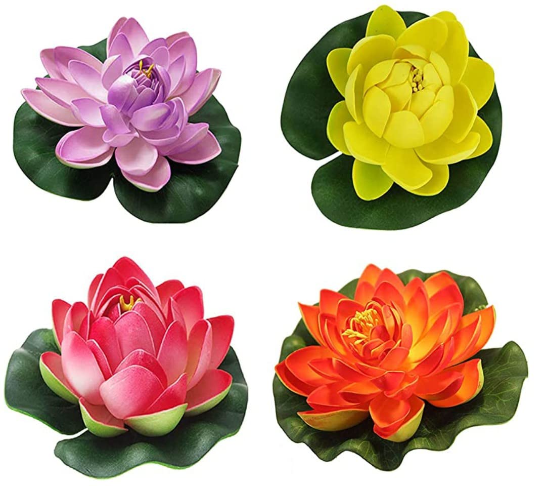 VRB Dec™ Pack of 6 Pcs Artificial Big Foam Lotus Flower Fake Foam Water Floating Flowers for Pooja Thali Festival and Events Outdoor Indoor Home Decoration and Craft (Multi-Pack of 6 Pcs) (B0C28J9PKS) Amazon Price History, Amazon Price Tracker