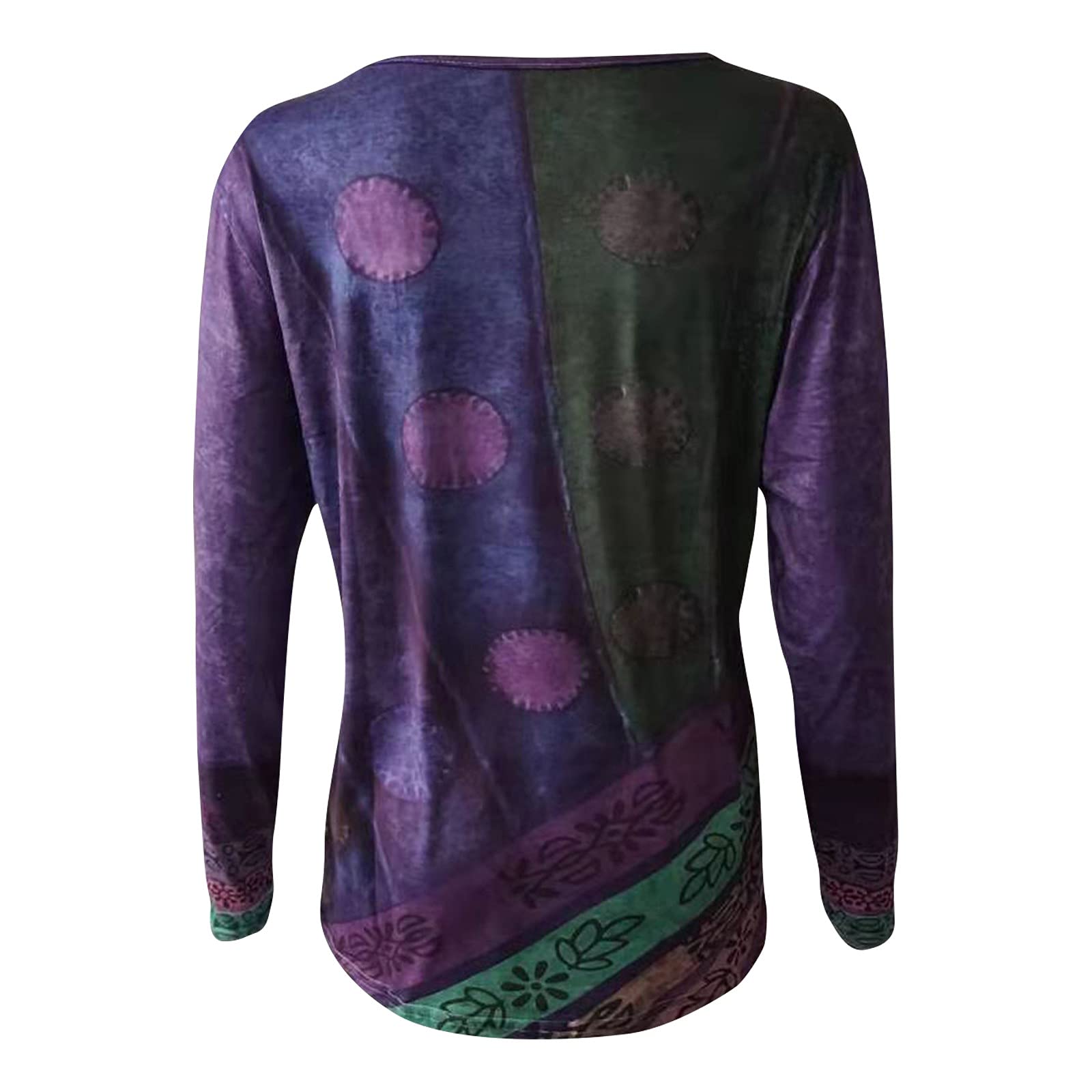 Top a tunica da donna, vestibilità ampia, vestiti eleganti per leggings camicie autunnali a maniche lunghe girocollo pullover camicette, Da-viola, Medium