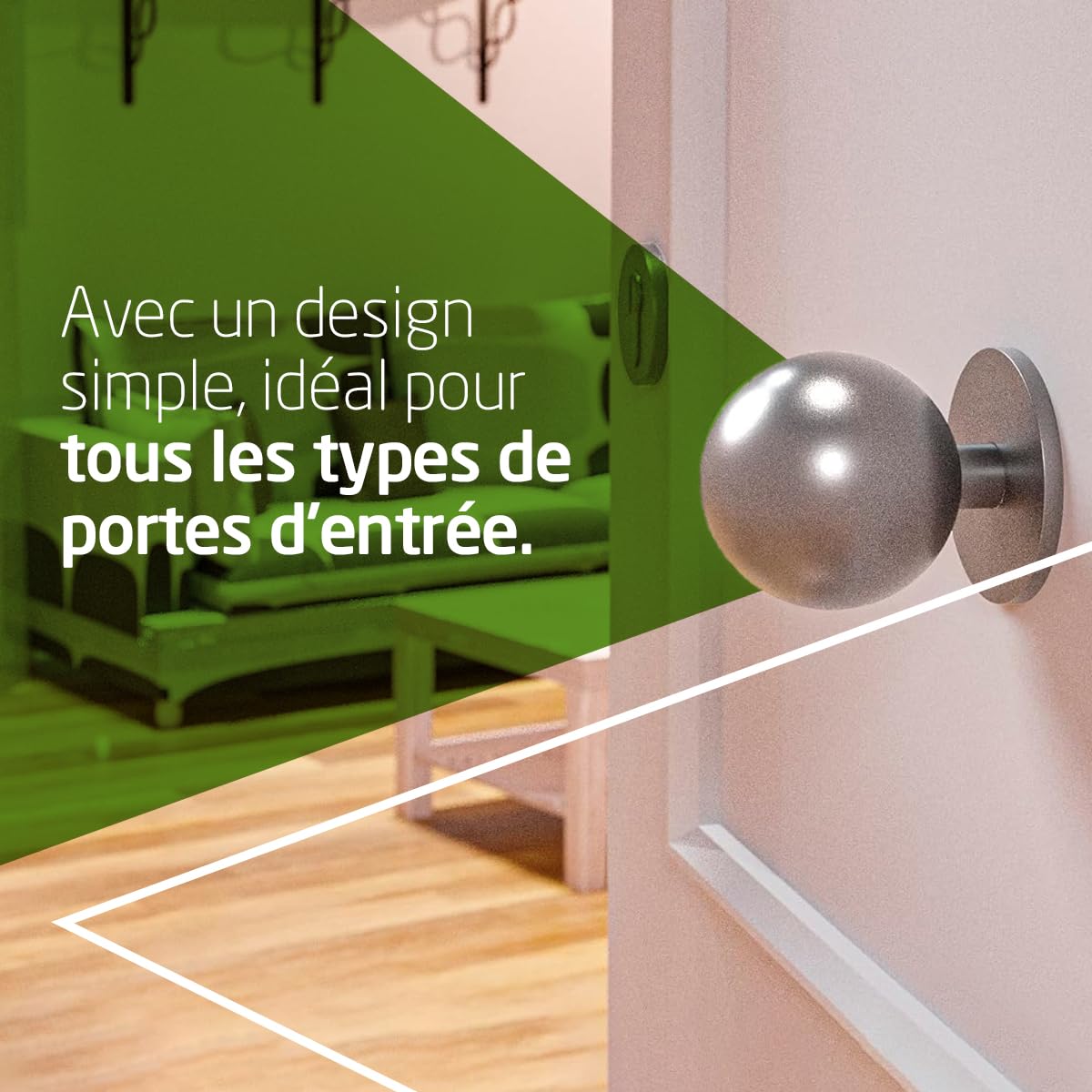 Amig – Bouton de porte fixe pour portes extérieures – Bouton décoratif en acier inoxydable pour installation sur un seul côté – Bouton Ø70 mm base Ø92 mm – Acier inoxydable – Finition argent – Mod. 56
