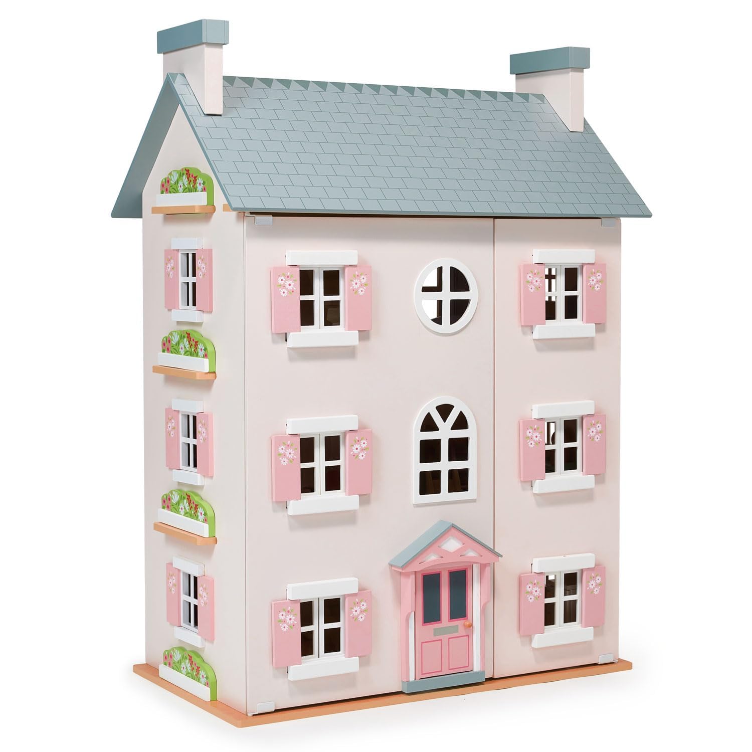 Mentari Toys - Heather Hall - Giant 3 Level Doll House with 8 Rooms - Removable Chimney - Develops Role Play and Imaginative Skills - Age 3+